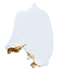 Fototapeta premium Gold leaf foil on white color element png