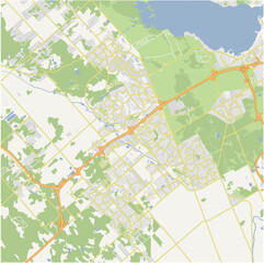 Fototapeta premium Map of Kanata in Canada in a normal road map style. Contains layered vector with roads water, parks, etc.
