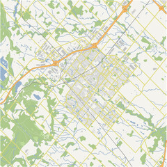 Map of Milton in Canada in a normal road map style. Contains layered vector with roads water, parks, etc.