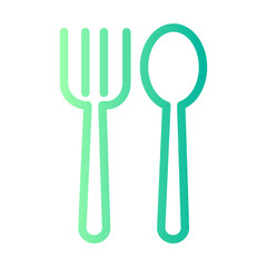 spoon and fork gradient icon