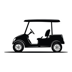 Golf car silhouette vector
