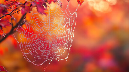 Spiderweb in Autumn Colors