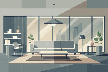 Modern Minimalist Living Room Interior with Stylish Decor