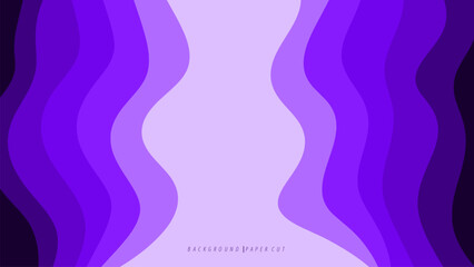 Paper Cut style Wave Background, Purple Abstract Background.