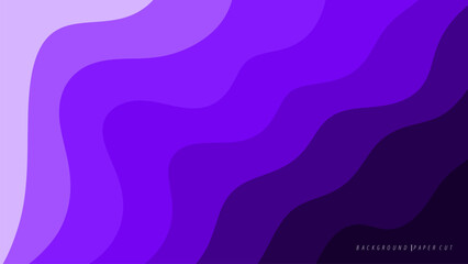 Paper Cut style Wave Background, Purple Abstract Background.