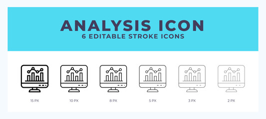 Analytics lineal icon symbol vector. Black outline for web. App. Presentation and more.