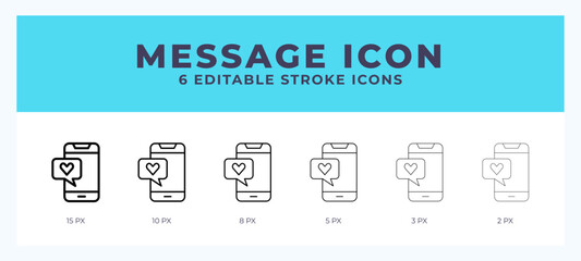 Message line icon symbol. Logo. Icon vector illustration with editable stroke.
