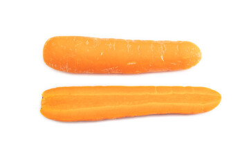 Orange Carrot isolated on white, Side view, close up
