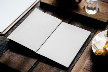 Menu book png mockup, restaurant business branding