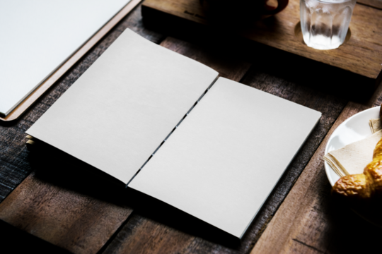 Menu book png mockup, restaurant business branding