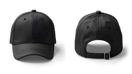 Black Leather Baseball Cap Mockup