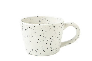 Empty white cup isolated on white background