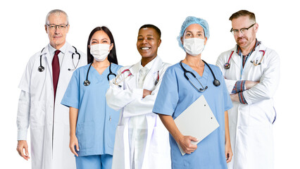 Doctor & nurse png sticker, transparent background