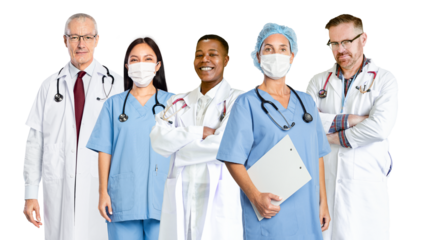 Doctor & nurse png sticker, transparent background