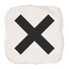 Obraz premium X mark png icon sticker, ripped paper design on transparent background