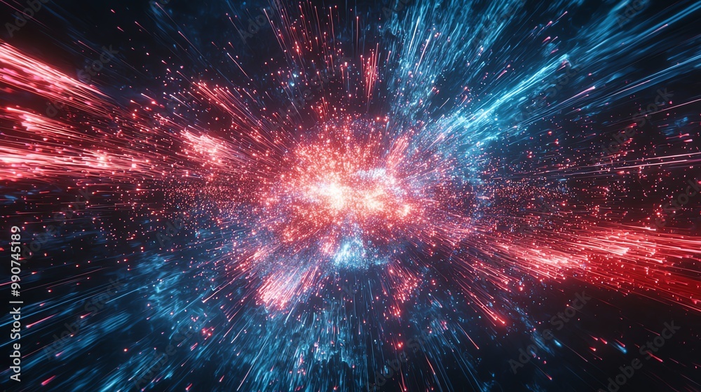 Aufkleber colorful abstract explosion, energetic visual display.
