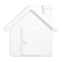 White house png, home icon sticker, 3D rendering, transparent background