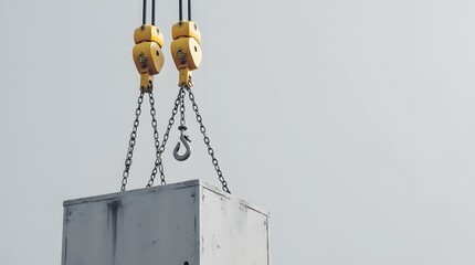 Crane Hook Lifting Concrete Slab