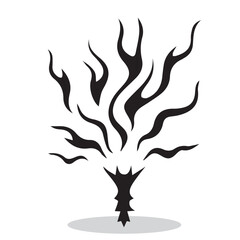 Fire silhouette, Handdrawn Fires silhouette illustration																									