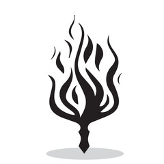 Fire silhouette, Handdrawn Fires silhouette illustration																									
