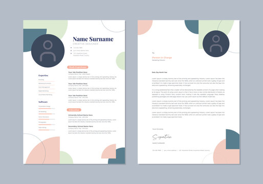 Creative Cv templates. Professional resume, cover letter business layout job applications. Vector modern minimalist presentation set.