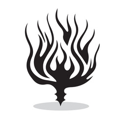 Fire silhouette, Handdrawn Fires silhouette illustration																									