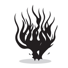 Fire silhouette, Handdrawn Fires silhouette illustration																									