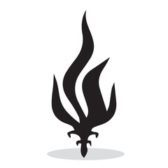 Fire silhouette, Handdrawn Fires silhouette illustration																									