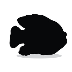 Fish silhouette, Fish Vector illustration, Fish isolated on white background																									
