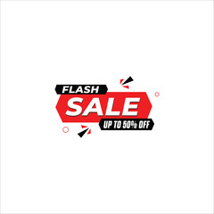 Flash sale banner template isolated on white background. Vector illustration
