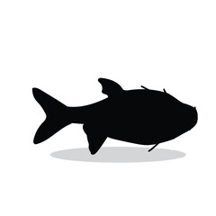 Fish silhouette, Fish Vector illustration, Fish isolated on white background																									