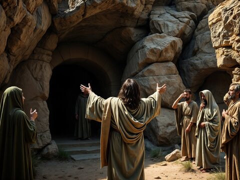 Gospel Images from the Bible NT - Jesus raises Lazarus from the dead