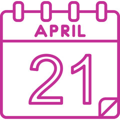 21 April Vector Icon Design
