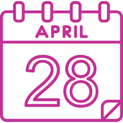 28 April Vector Icon Design