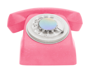 Rotary telephone png sticker, retro object, transparent background