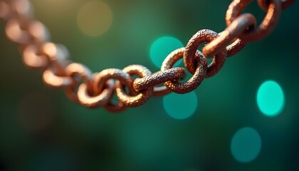Obraz premium The shimmering chain glistens as light reflects off its surface, creating a vibrant backdrop