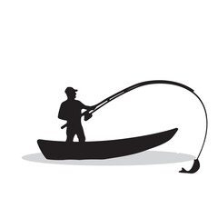 fisher silhouette, fisher Vector illustration, fisher isolated on white background																									