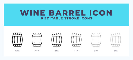 Wine barrel line icon vector illustration. Trendy styles.