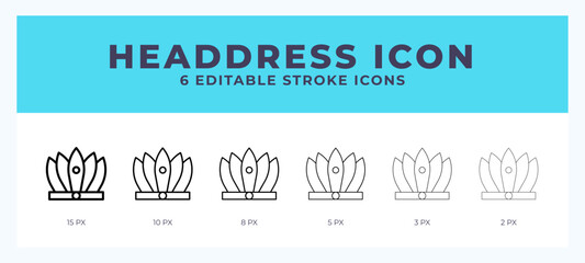 Headdress vector icon. With different stroke vector illustration.