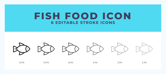 Fish food line icon. Thin line. Bold line. Vector illustration.