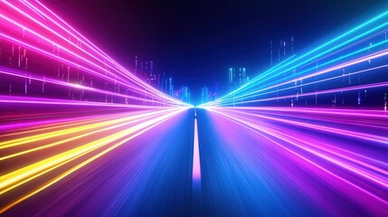 Dynamic Night Drive in Beijing, showcasing the sleek Arcfox Alpha S racing through vibrant neon-lit streets, capturing the essence of speed and urban energy.