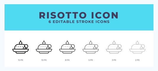 Risotto lineal icon symbol vector. Black outline for web. App. Presentation and more.