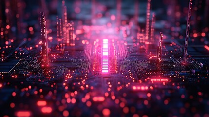 Fototapeta premium Crafting connectivity is likened to a circuit symphony, creating resonant connections that define technological advancements.