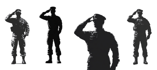 soldiers saluting in military uniforms expressing respect and honor transparent background