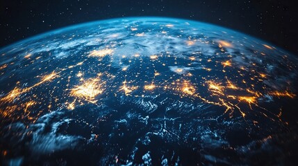 Obraz premium Global communication technology with AI and internet networks, showcasing advanced telecommunication.