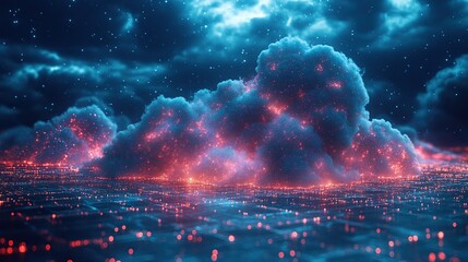 Global network of metaverse systems showcasing cloud technology and data storage for seamless digital communication.