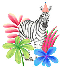 Zebra wildlife png sticker, cute animal illustration, transparent background © Rawpixel.com