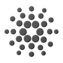 Black dotted shapes png sticker, 3D rendering graphic, transparent background