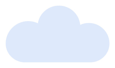 Light blue cloud with rounded corners. Ideal for weather forecasts, digital storage, climate discussions, nature themes, and tech applications. Clean vector design.
