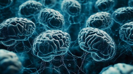 A Close-Up View of Multiple Brains Interconnected by a Web-Like Structure